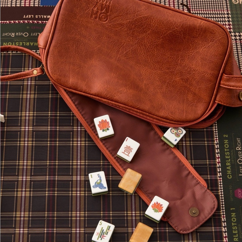 Oh My Mahjong!  Heritage Tile  Leather Bag